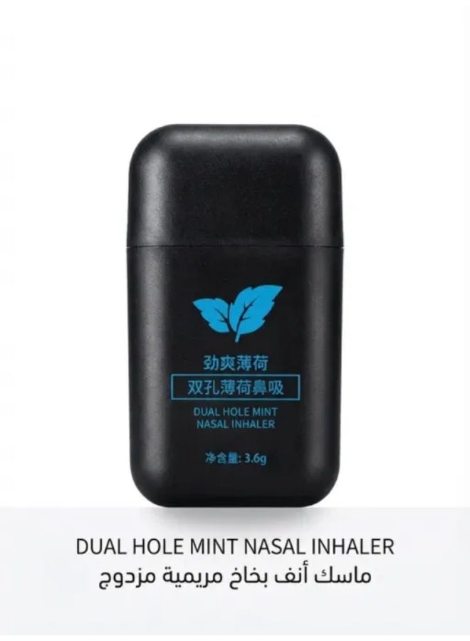 عصي استنشاق الأنف العطرية المحمولة 1 قطعة - منثول منعش قوي | تصميم ثنائي الفوهات بدون إضافات | يخفف من انسداد الأنف ويزيد من التركيز واليقظة | قابل لإعادة الاستخدام للقيادة والدراسة وتخفيف البرد - Image 1